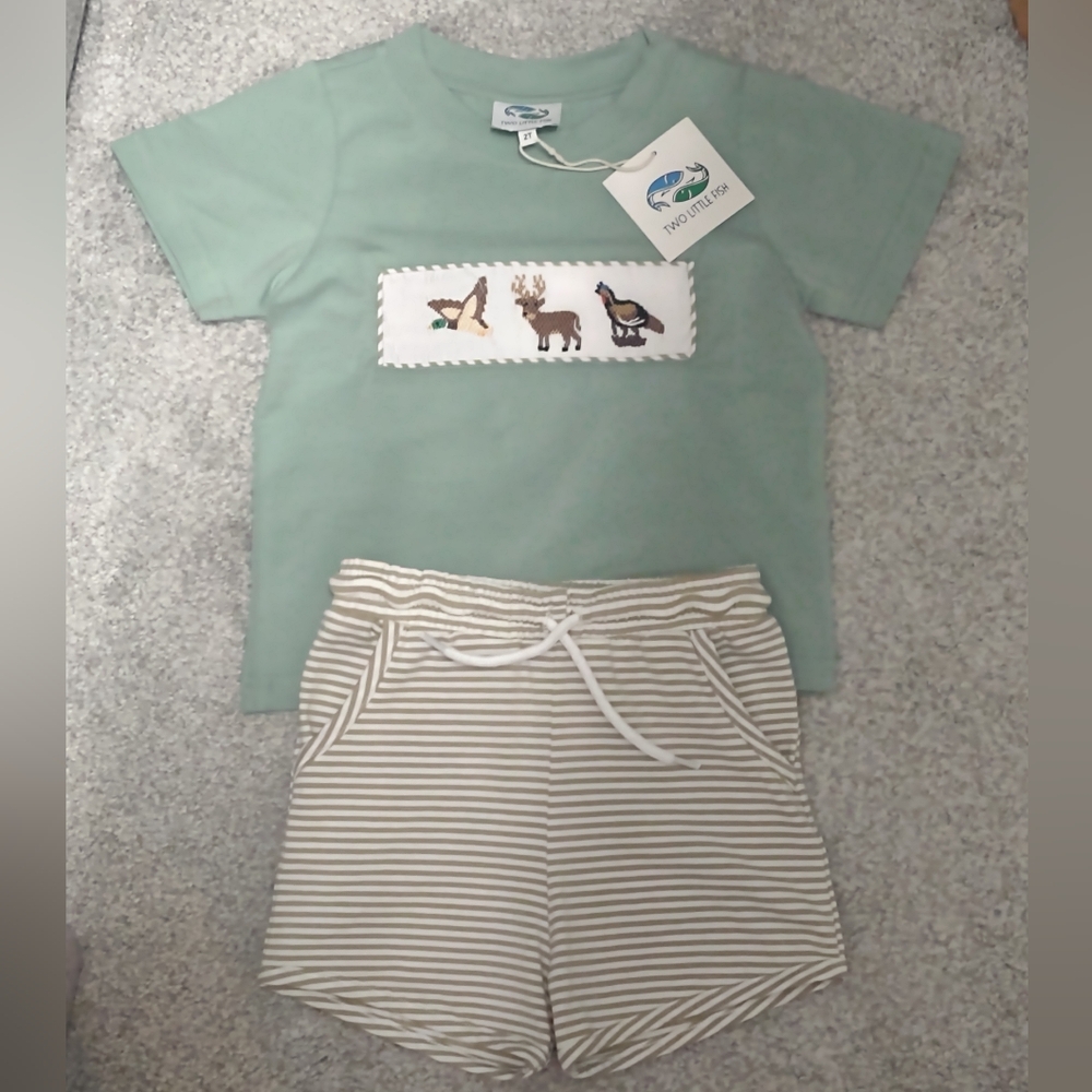 NWT 2T Smocked Shorts Set
